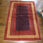 Esfahani Persian Rug Gallery
 ORIGIN: IRAN/ STYLE: GABBEH/ DESIGN: TRIBAL
 PILE: WOOL / FOUNDATION: WOOL
 LENGTH FT: 5.74/ WIDTH FT: 3.77/ SQF: 21.66
 LENGTH M: 1.75/ WIDTH M: 1.15SQM: 2.01
 APPROX AGE: NEW/ APPROX KPSI: 100
 INVENT # 1314	PRICE: $575.00


