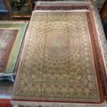 Esfahani Persian Rug Gallery
 Origin: IRAN/ STYLE: QUM/ DESIGN: GEOMETRIC
 Pile: SILK / FOUNDATION: SILK
 Length FT: 6.59/ WIDTH FT: 4.36/ SQF: 28.78
 Length M: 2.01 / WIDTH M: 1.33/ SQM: 2.67
 Approx age: NEW/ APPROX KPSI: 600
 Invent # 1153	

